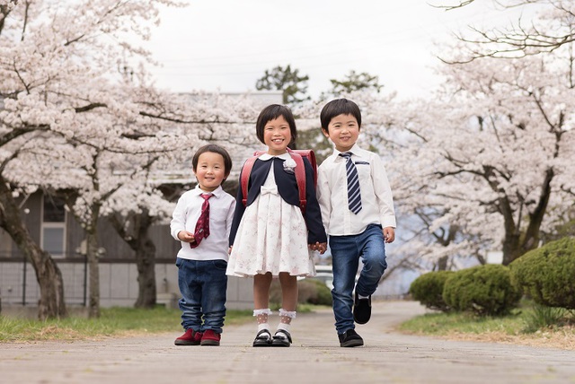 入学する時は、桜と一緒に